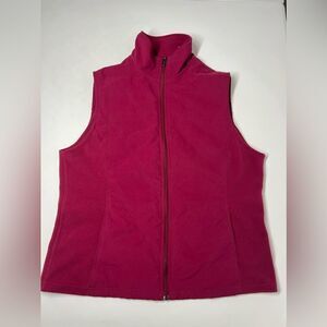 Columbia Womens Jacket Size Large Pink Winter Sports Vest Mock Neck Full Zip